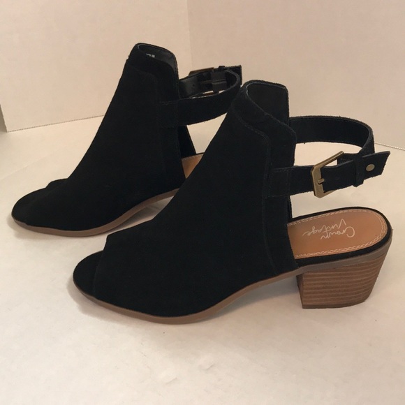 Crown Vintage Bresolin Black Suede Sandal Bootie - Picture 4 of 7